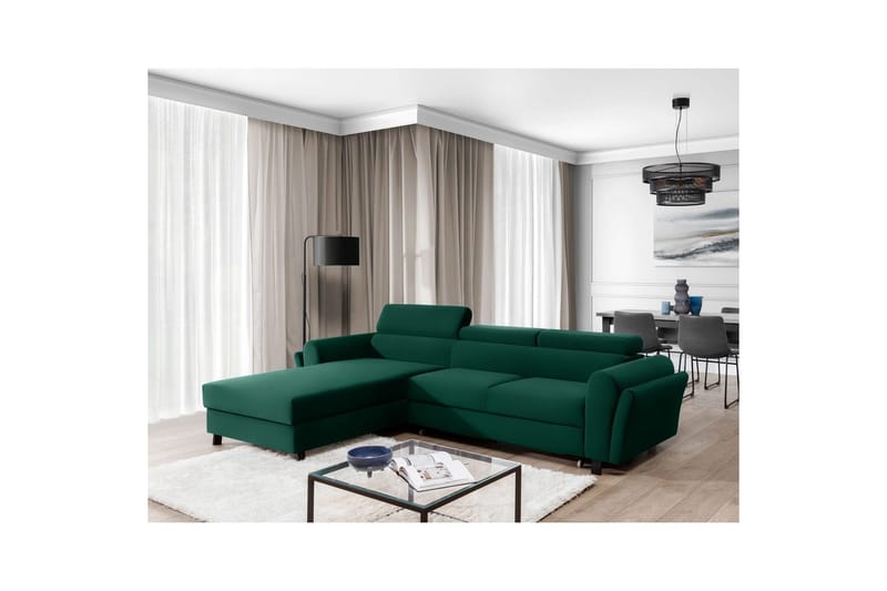 Seksjon Eltap Mariall 288x200x92 cm - Kronos 19, Mørk grønn, Venstre - Møbler - Sofaer - Sovesofaer
