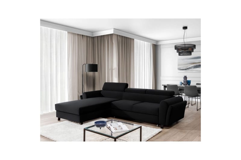 Seksjon Eltap Mariall 288x200x92 cm - Mat Velvet 99, Blå, Venstre - Møbler - Sofaer - Sovesofaer