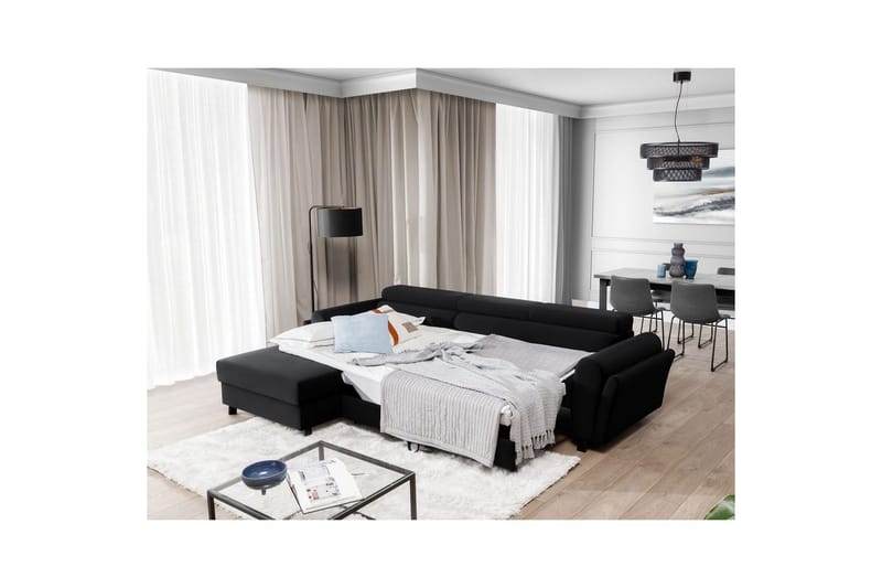 Seksjon Eltap Mariall 288x200x92 cm - Mat Velvet 99, Blå, Venstre - Møbler - Sofaer - Sovesofaer