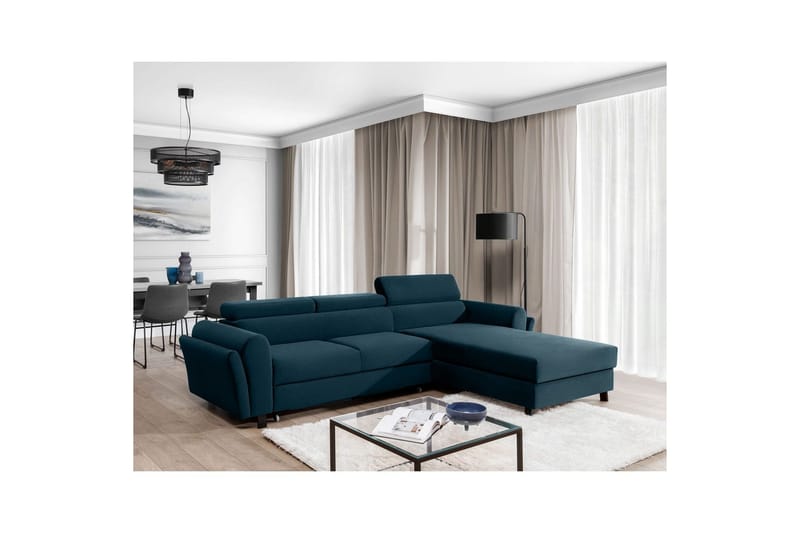 Seksjon Eltap Mariall 288x200x92 cm - Monolith 77, Blå, Høyre - Møbler - Sofaer - Sovesofaer
