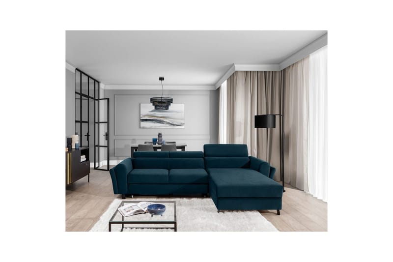 Seksjon Eltap Mariall 288x200x92 cm - Monolith 77, Blå, Høyre - Møbler - Sofaer - Sovesofaer