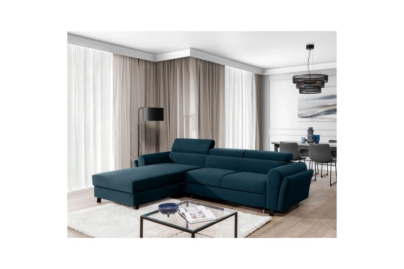 Seksjon Eltap Mariall 288x200x92 cm - Monolith 77, Blå, Venstre - Møbler - Sofaer - Sovesofaer
