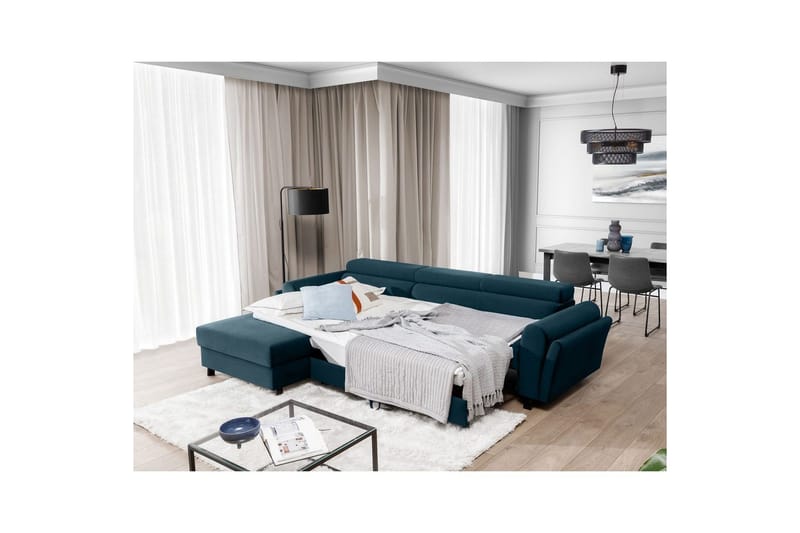 Seksjon Eltap Mariall 288x200x92 cm - Monolith 77, Blå, Venstre - Møbler - Sofaer - Sovesofaer
