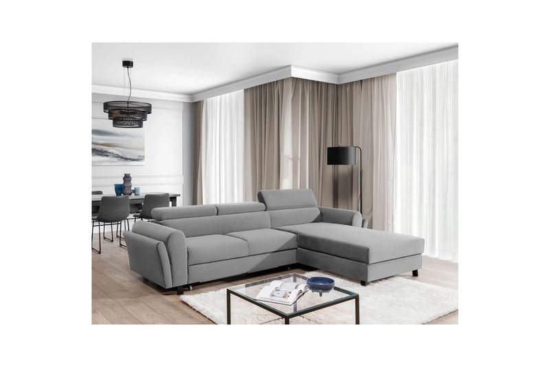 Seksjon Eltap Mariall 288x200x92 cm - Monolith 84, Lys Grå, Høyre - Møbler - Sofaer - Sovesofaer