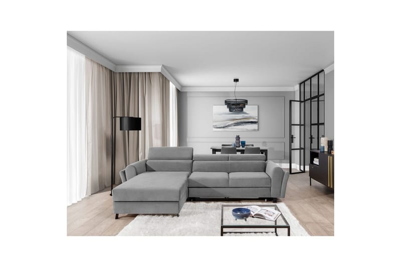 Seksjon Eltap Mariall 288x200x92 cm - Monolith 84, Lys Grå, Venstre - Møbler - Sofaer - Sovesofaer