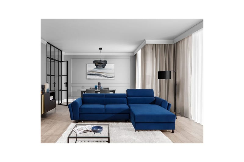 Seksjon Eltap Mariall 288x200x92 cm - Riviera 81, Blå, Høyre - Møbler - Sofaer - Sovesofaer