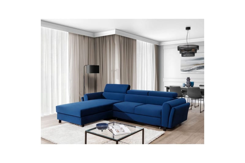 Seksjon Eltap Mariall 288x200x92 cm - Riviera 81, Blå, Venstre - Møbler - Sofaer - Sovesofaer