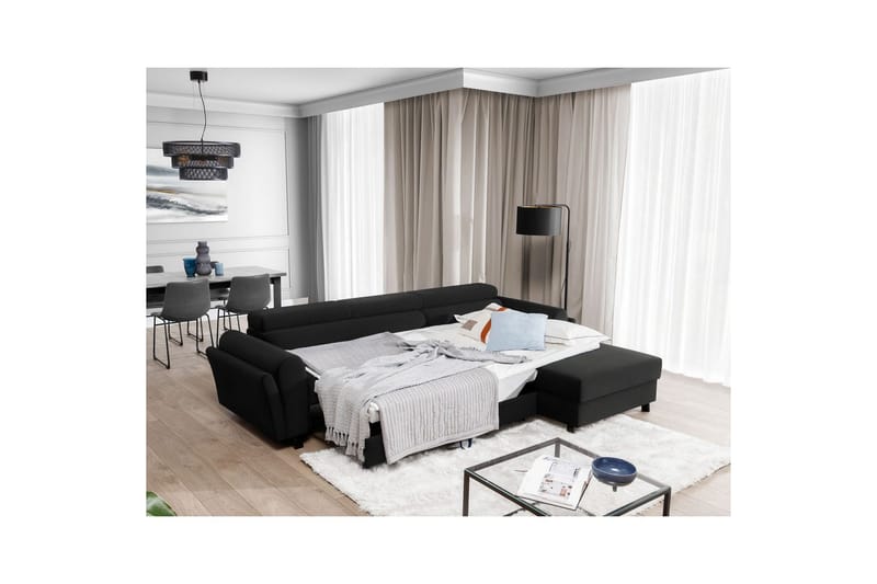 Seksjon Eltap Mariall 288x200x92 cm - Sawana 14, Svart, Høyre - Møbler - Sofaer - Sovesofaer