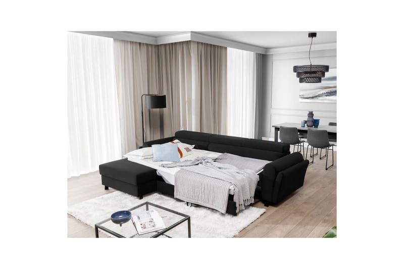 Seksjon Eltap Mariall 288x200x92 cm - Sawana 14, Svart, Venstre - Møbler - Sofaer - Sovesofaer