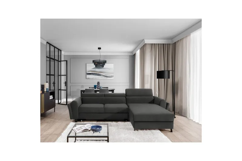 Seksjon Eltap Mariall 288x200x92 cm - Sawana 21, Grå, Høyre - Møbler - Sofaer - Sovesofaer