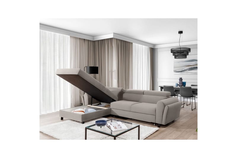 Seksjon Eltap Mariall 288x200x92 cm - Paros 02, Beige, Venstre - Møbler - Sofaer - Sovesofaer