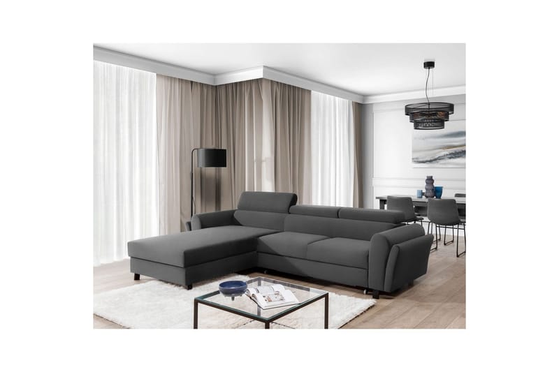 Seksjon Eltap Mariall 288x200x92 cm - Paros 06, Grå, Venstre - Møbler - Sofaer - Sovesofaer