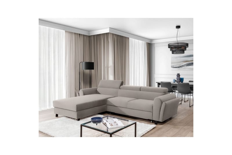 Seksjon Eltap Mariall 288x200x92 cm - Paros 02, Beige, Venstre - Møbler - Sofaer - Sovesofaer