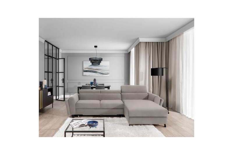 Seksjon Eltap Mariall 288x200x92 cm - Paros 02, Beige, Høyre - Møbler - Sofaer - Sovesofaer