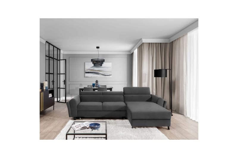 Seksjon Eltap Mariall 288x200x92 cm - Paros 06, Grå, Høyre - Møbler - Sofaer - Sovesofaer