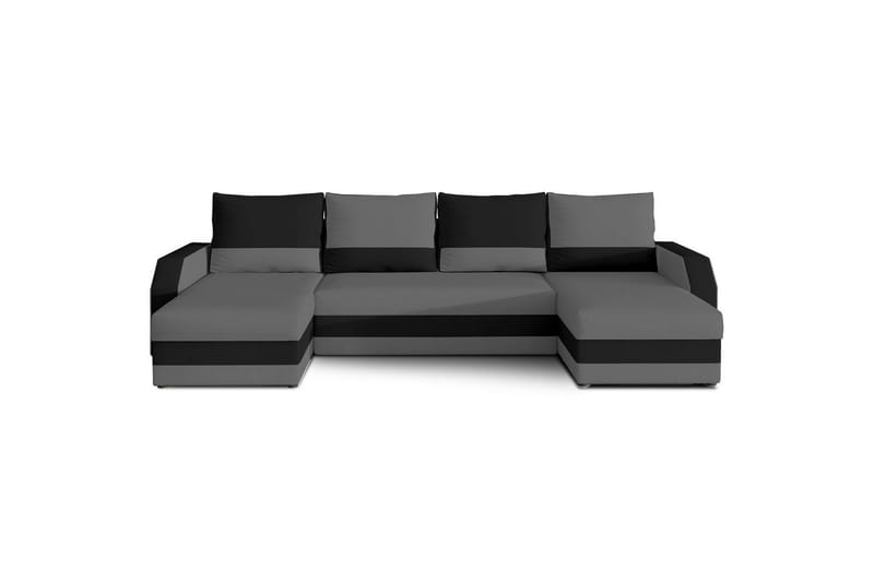 Seksjon Eltap Marion 312x143x88 cm - Alova 36, Alova 04, Grå, Svart - Møbler - Sofaer - Sovesofaer