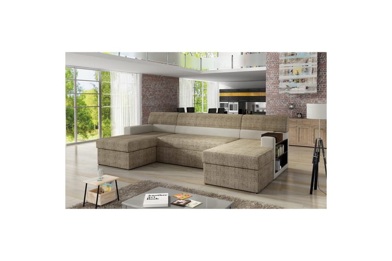 Seksjon Eltap Markos 310x159x90 cm - Berlin 03, Myk 33, Beige, Høyre - Møbler - Sofaer - Sovesofaer