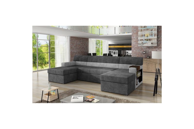 Seksjon Eltap Markos 310x159x90 cm - Dora 95, Dora 90, Mørk grå, Grå, Høyre - Møbler - Sofaer - Sovesofaer