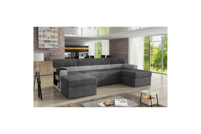 Seksjon Eltap Markos 310x159x90 cm - Dora 95, Dora 90, Mørk grå, Grå, Venstre - Møbler - Sofaer - Sovesofaer