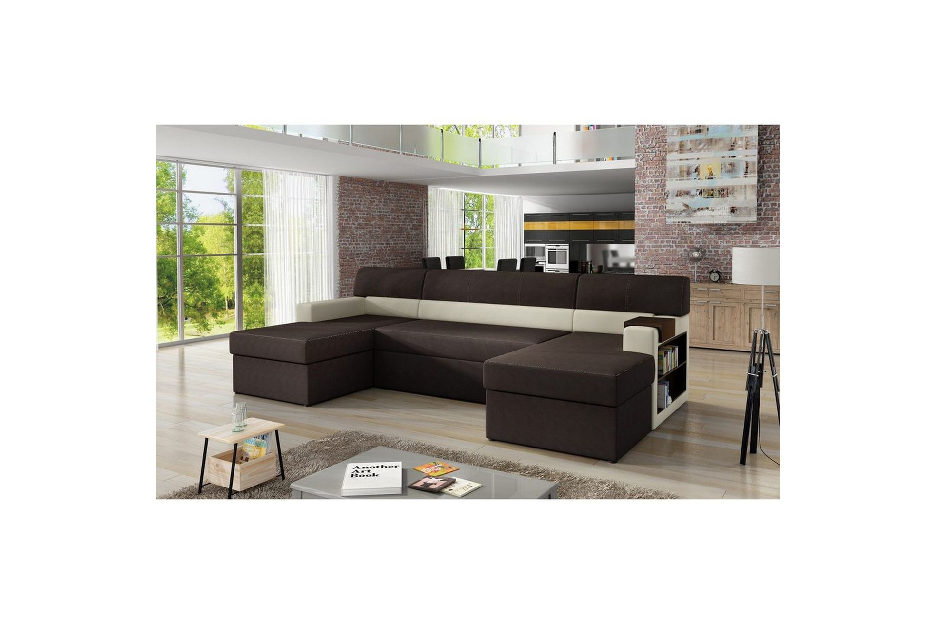 Seksjon Eltap Markos 310x159x90 cm - Jasmine 29, Soft 33, Brun, Beige, Høyre