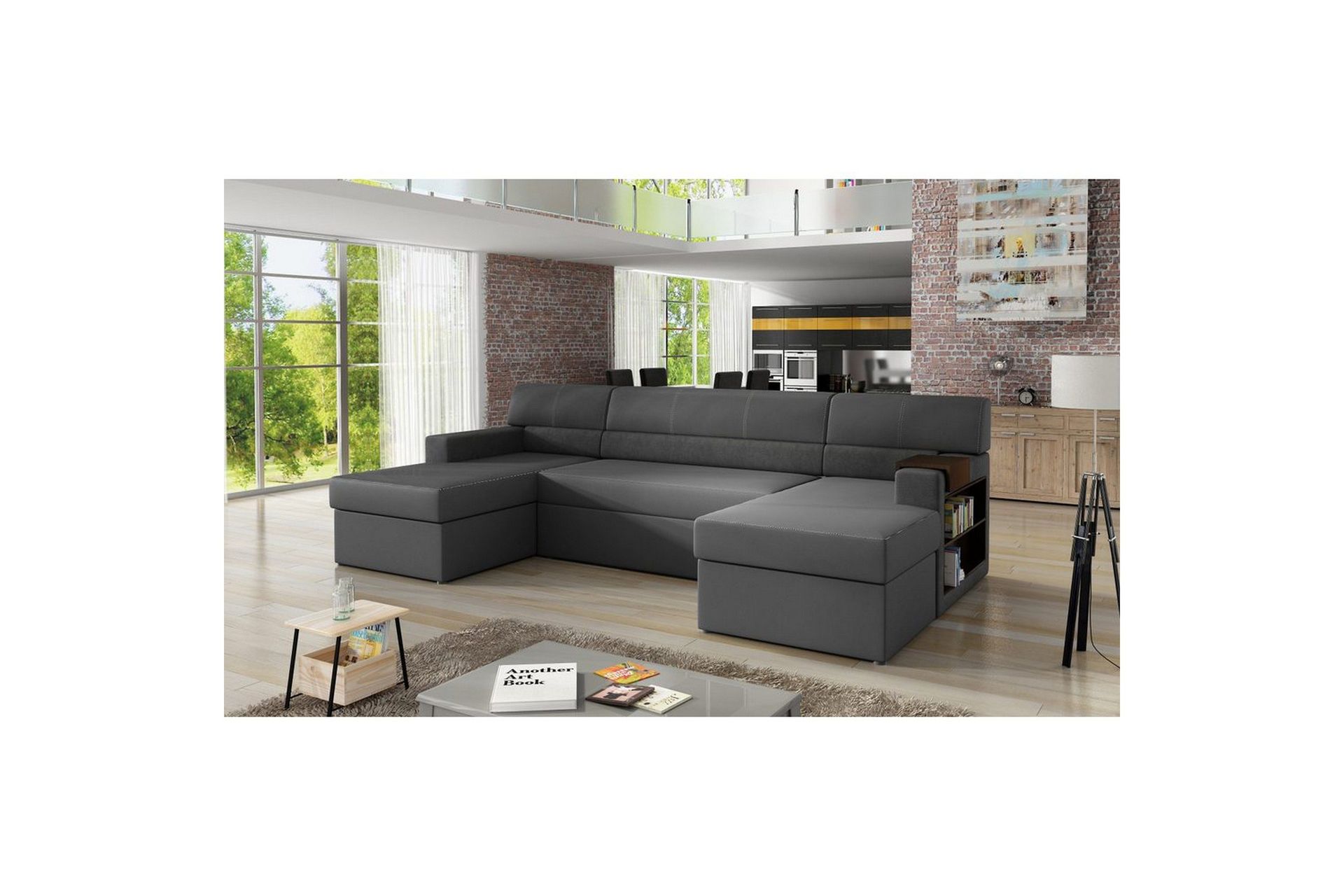 Seksjon Eltap Markos 310x159x90 cm - Soft 29, Dora 96, Grå, Sort, Høyre