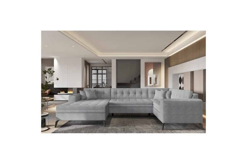 Seksjon Eltap Montez 340x180x93 cm - Gojo 4, Grå, Venstre - Møbler - Sofaer - Sovesofaer
