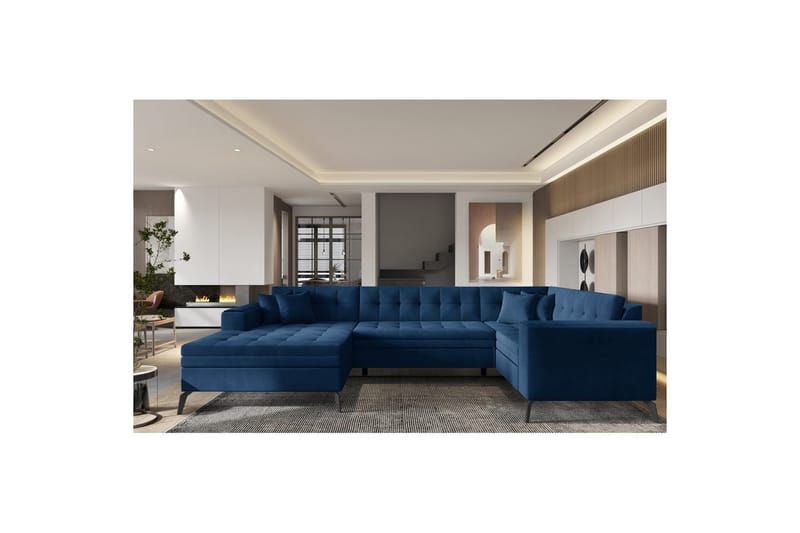 Seksjon Eltap Montez 340x180x93 cm - Nube 40, Blå, Venstre - Møbler - Sofaer - Sovesofaer