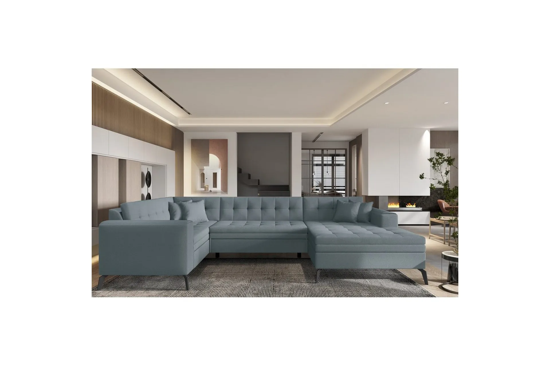 Seksjon Eltap Montez 340x180x93 cm - Savoi 100, Grå, Høyre