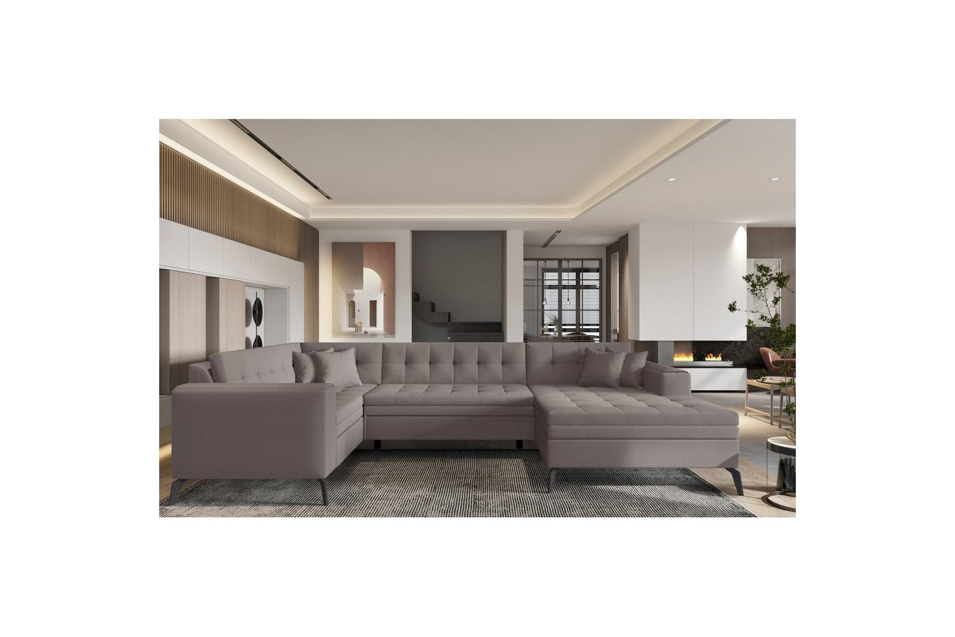 Seksjon Eltap Montez 340x180x93 cm - Savoi 7, Beige, Høyre
