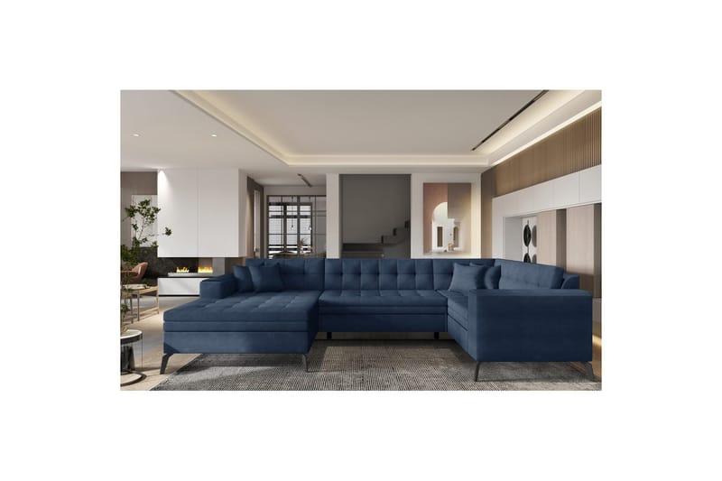 Seksjon Eltap Montez 340x180x93 cm - Poco 40, Blå, Venstre - Møbler - Sofaer - Sovesofaer