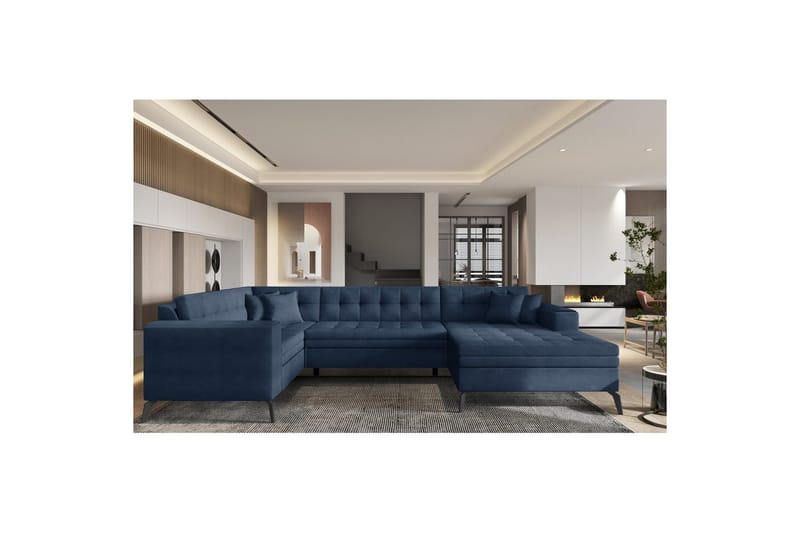 Seksjon Eltap Montez 340x180x93 cm - Poco 40, Blå, Høyre - Møbler - Sofaer - Sovesofaer