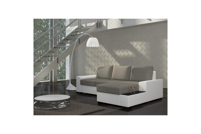 Seksjon Eltap Negro 245x165x90 cm, Berlin 01, Myk 17, Grå, Hvit, Høyre