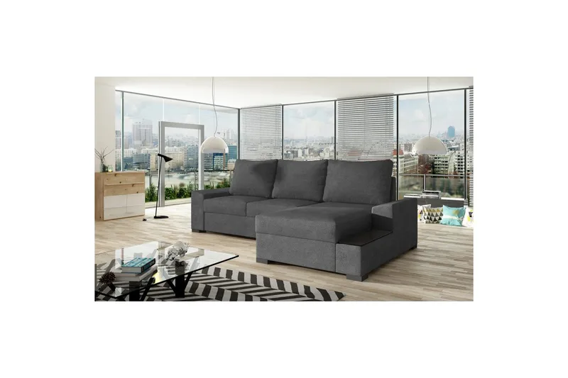 Seksjon Eltap Negro 245x165x90 cm - Soro 93, Grå, Høyre - Møbler - Sofaer - Sovesofaer