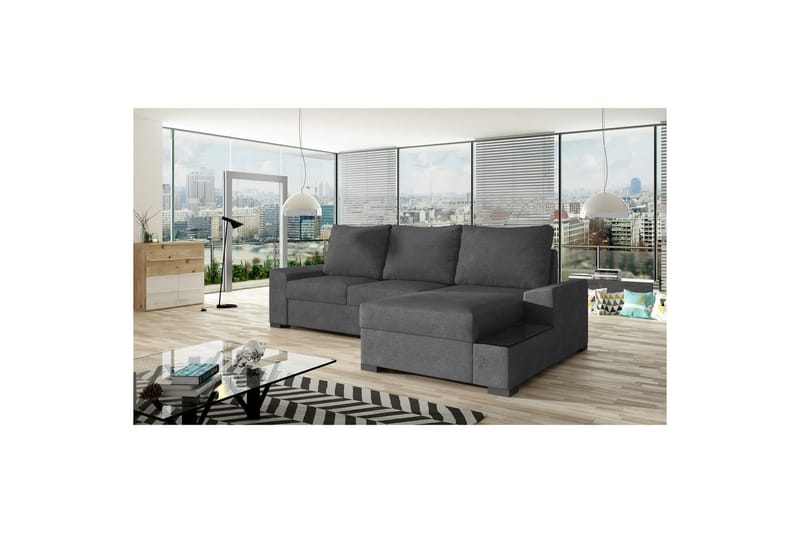 Seksjon Eltap Negro 245x165x90 cm - Soro 93, Grå, Høyre - Møbler - Sofaer - Sovesofaer