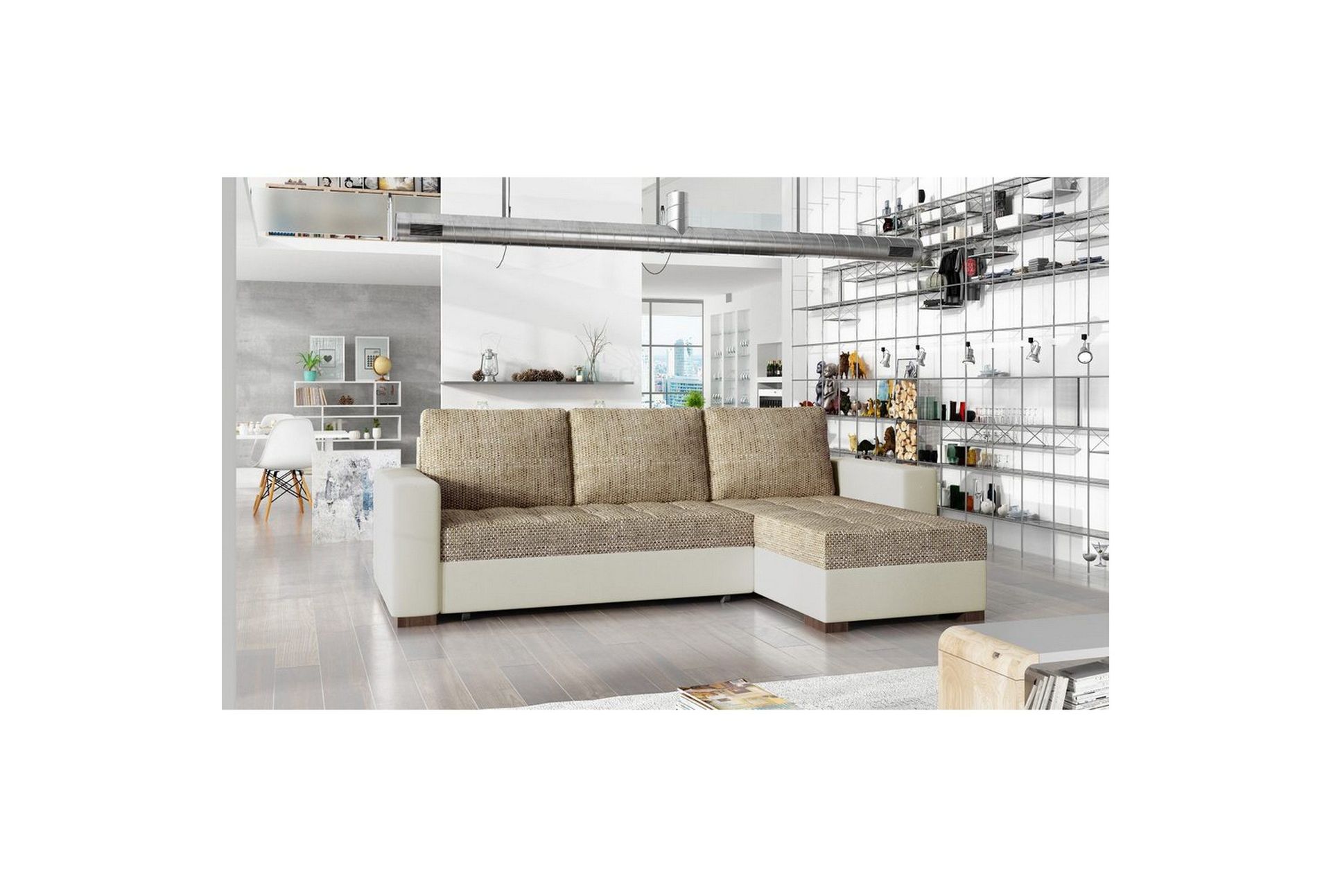 Seksjon Eltap Newark 237x150x90 cm - Berlin 03, Soft 33, Beige