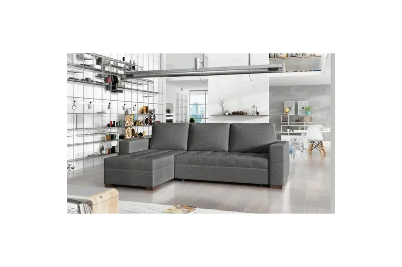 Seksjon Eltap Newark 237x150x90 cm - Sawana 05, Grå - Møbler - Sofaer - Sovesofaer