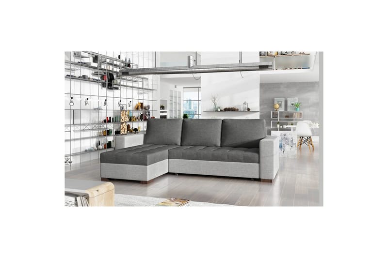 Seksjon Eltap Newark 237x150x90 cm - Sawana 05, Sawana 21, Grå - Møbler - Sofaer - Sovesofaer