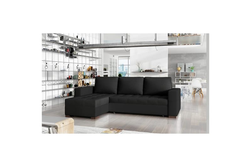 Seksjon Eltap Newark 237x150x90 cm - Sawana 14, Soft 11, Svart - Møbler - Sofaer - Sovesofaer