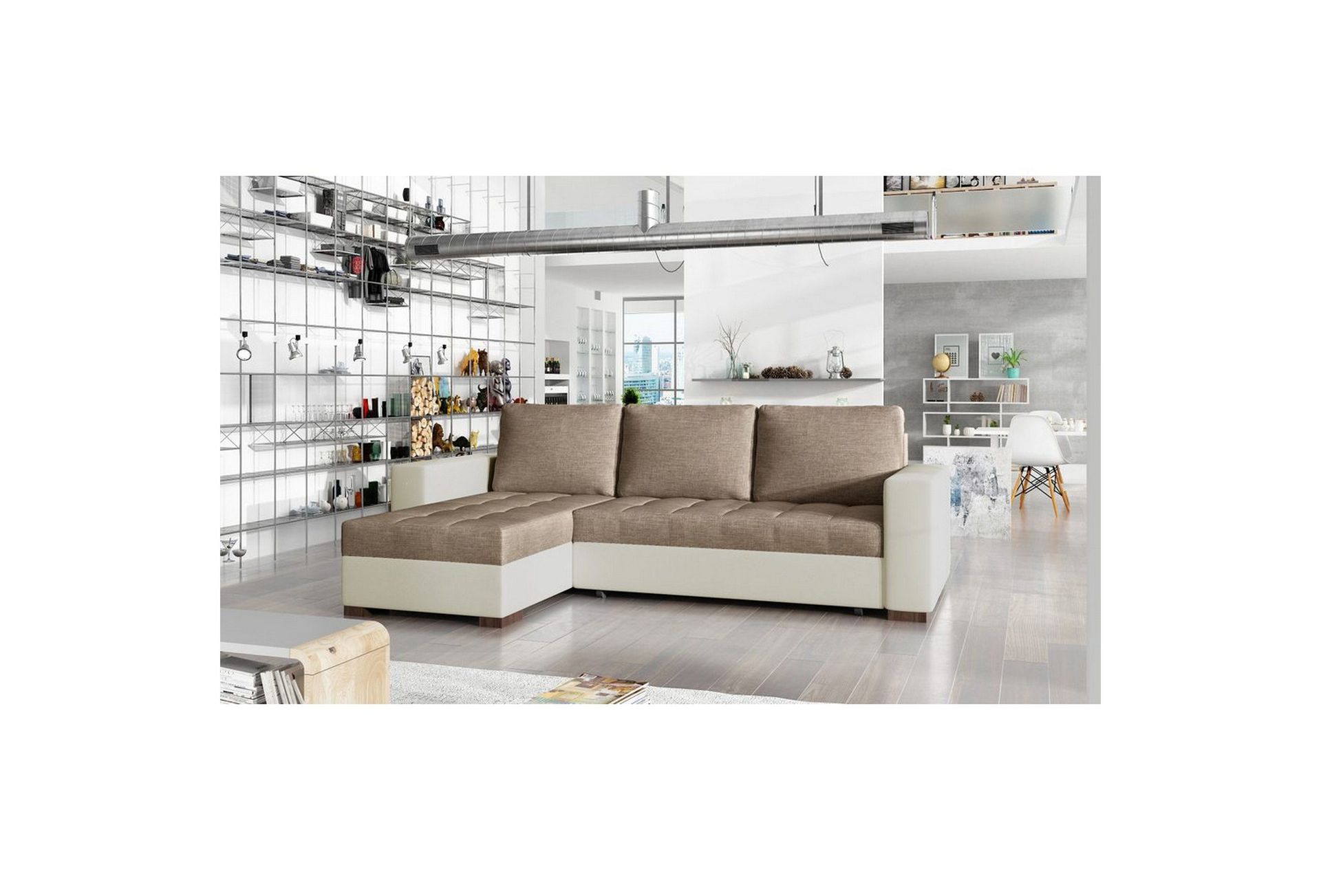 Seksjon Eltap Newark 237x150x90 cm - Sawana 25, Soft 33, Brun, Beige
