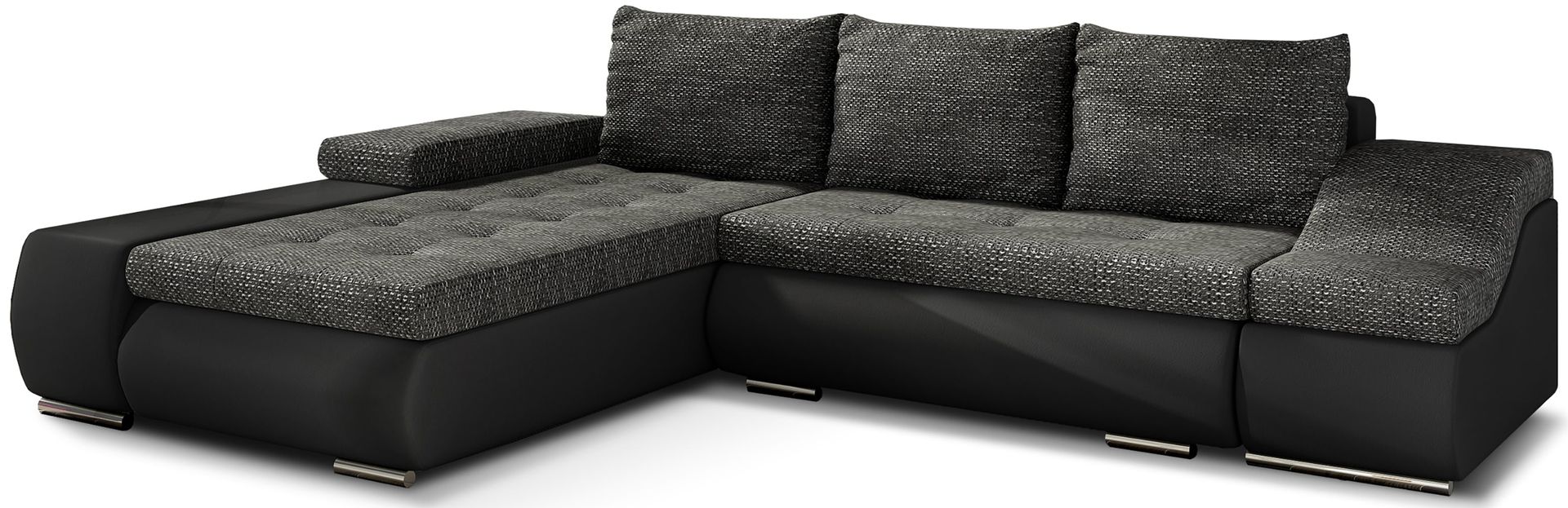 Seksjon Eltap Ontario 295x200x82 cm - Berlin 02, Soft 11, Svart, Venstre