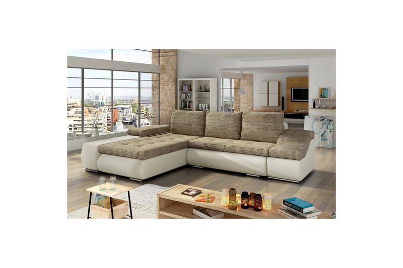 Seksjon Eltap Ontario 295x200x82 cm, Berlin 03, Soft 33, Beige, Venstre