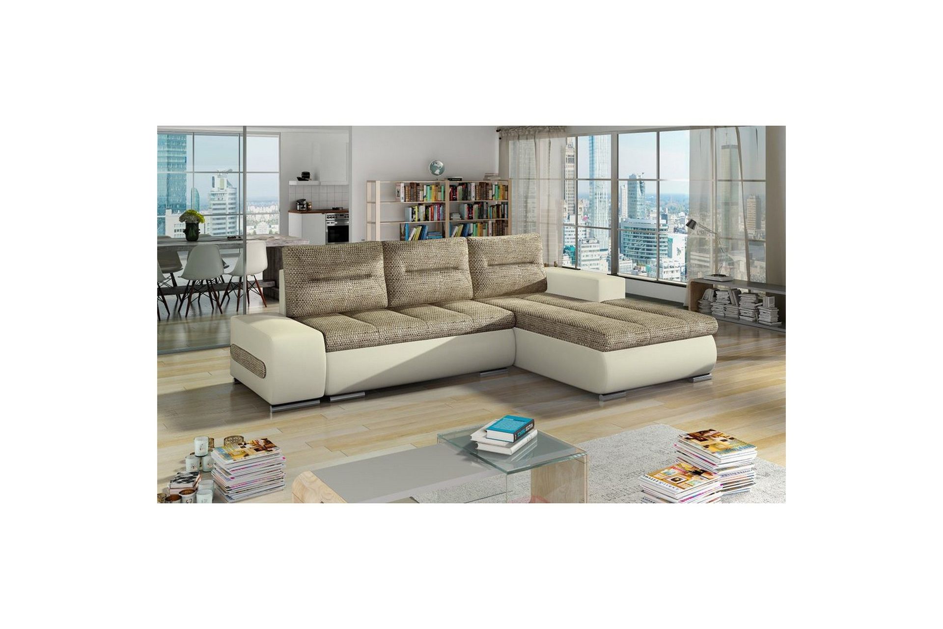 Seksjon Eltap Ottavio 275x180x85 cm - Berlin 03, Soft 33, Beige, Høyre