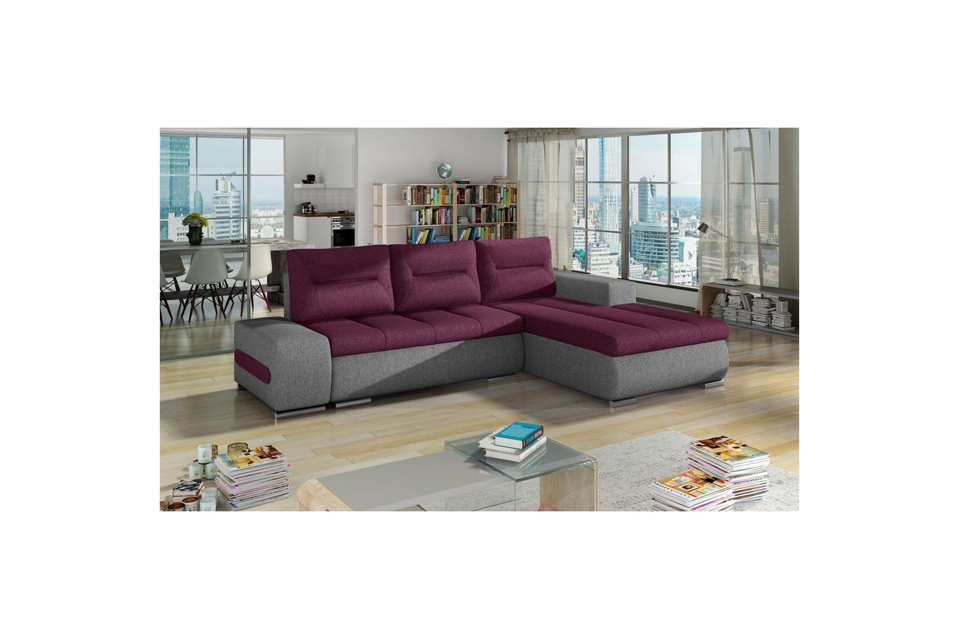 Seksjon Eltap Ottavio 275x180x85 cm - Lars 68, Lars 98, Lilla, Grå, Høyre