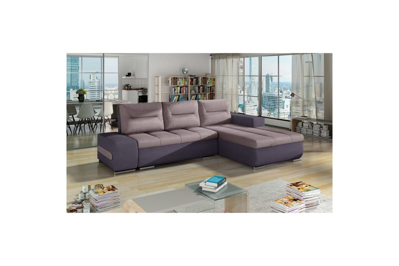 Seksjon Eltap Ottavio 275x180x85 cm - Soro 61, Soro 65, Rosa, Lilla, Høyre - Møbler - Sofaer - Sovesofaer