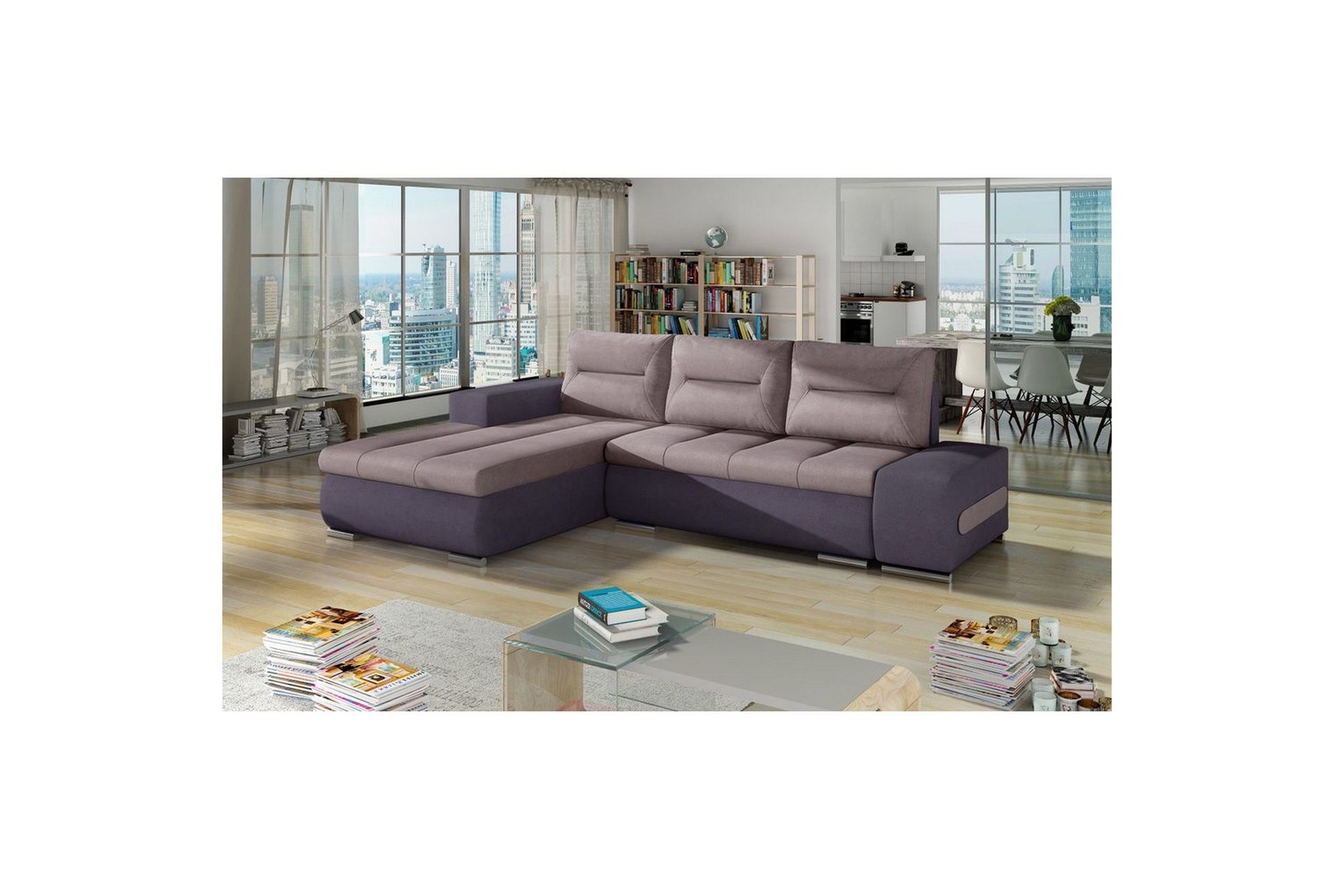 Seksjon Eltap Ottavio 275x180x85 cm - Soro 61, Soro 65, Rosa, Lilla, Venstre