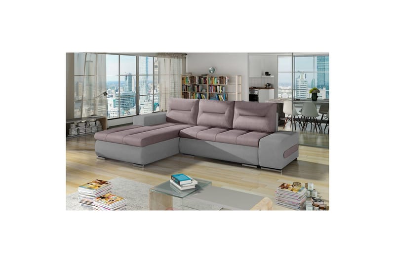 Seksjon Eltap Ottavio 275x180x85 cm - Soro 61, Soro 83, Rosa, Hvit, Venstre - Møbler - Sofaer - Sovesofaer