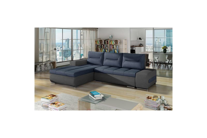 Seksjon Eltap Ottavio 275x180x85 cm - Soro 76, Soro 93, Blå, Grå, Venstre - Møbler - Sofaer - Sovesofaer