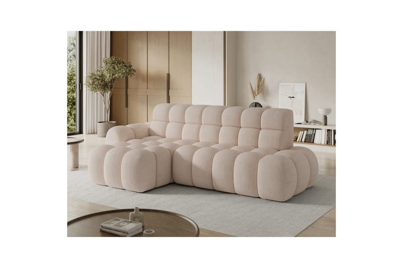 Seksjonssofa Eltap Ceedro 283x165x98 cm - Jarell 20, Beige, Venstre - Møbler - Sofaer - Sovesofaer