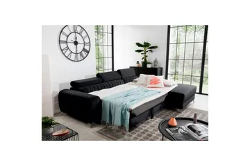 Seksjonssofa Eltap Grayson 278x205x92 cm - Loco 10, Svart, Høyre - Møbler - Sofaer - Sovesofaer