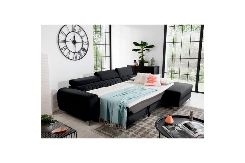 Seksjonssofa Eltap Grayson 278x205x92 cm - Loco 10, Svart, Høyre - Møbler - Sofaer - Sovesofaer